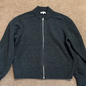 NWT Madewell Charcoal Zip-Up Sweater
